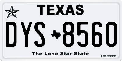 TX license plate DYS8560