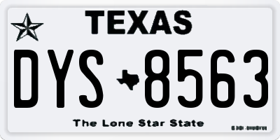 TX license plate DYS8563