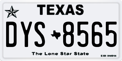 TX license plate DYS8565