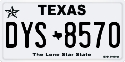 TX license plate DYS8570
