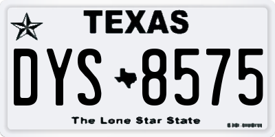 TX license plate DYS8575