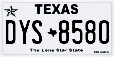 TX license plate DYS8580