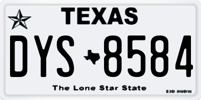 TX license plate DYS8584