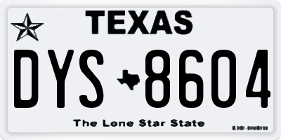 TX license plate DYS8604