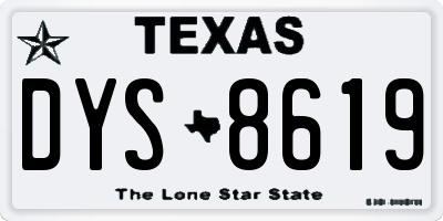 TX license plate DYS8619