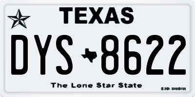 TX license plate DYS8622
