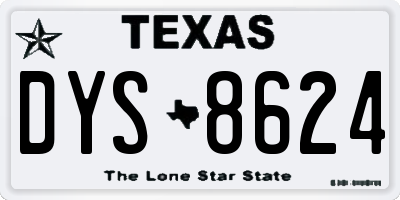 TX license plate DYS8624