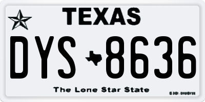TX license plate DYS8636