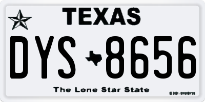 TX license plate DYS8656