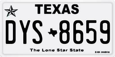 TX license plate DYS8659