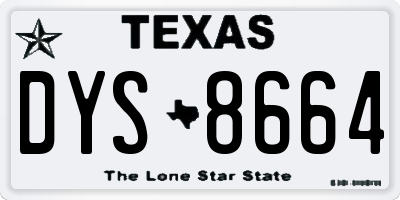 TX license plate DYS8664