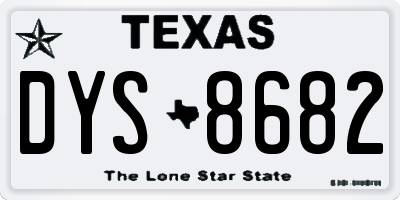 TX license plate DYS8682