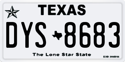 TX license plate DYS8683