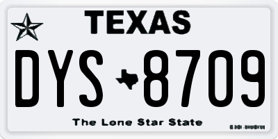 TX license plate DYS8709