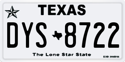 TX license plate DYS8722