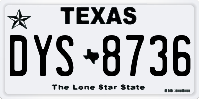 TX license plate DYS8736