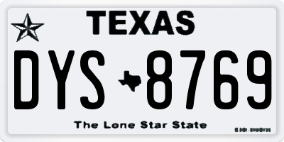 TX license plate DYS8769