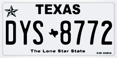 TX license plate DYS8772