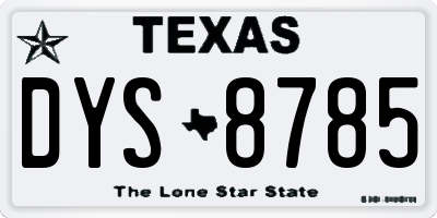 TX license plate DYS8785