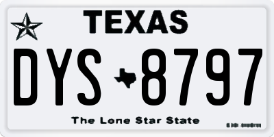 TX license plate DYS8797