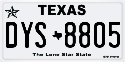 TX license plate DYS8805