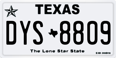 TX license plate DYS8809