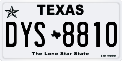 TX license plate DYS8810