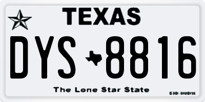 TX license plate DYS8816