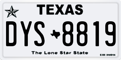 TX license plate DYS8819