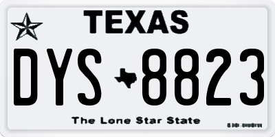 TX license plate DYS8823