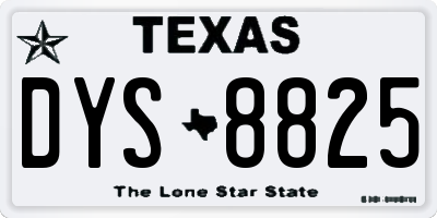 TX license plate DYS8825