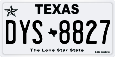 TX license plate DYS8827