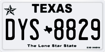 TX license plate DYS8829