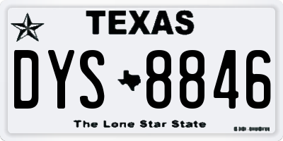 TX license plate DYS8846