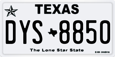 TX license plate DYS8850