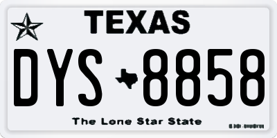 TX license plate DYS8858