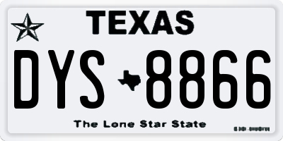 TX license plate DYS8866