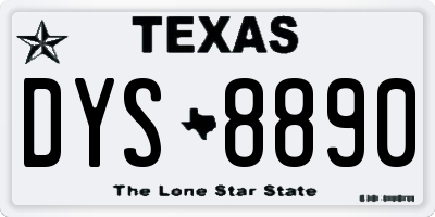 TX license plate DYS8890
