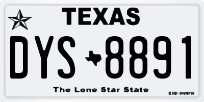 TX license plate DYS8891