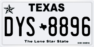 TX license plate DYS8896