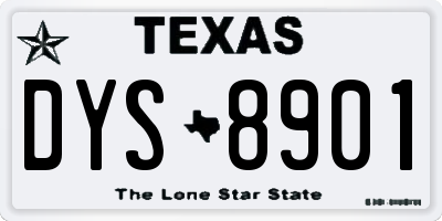 TX license plate DYS8901