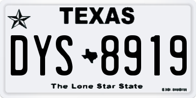 TX license plate DYS8919