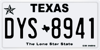 TX license plate DYS8941