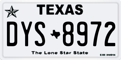 TX license plate DYS8972