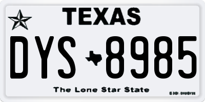 TX license plate DYS8985