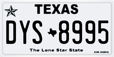 TX license plate DYS8995