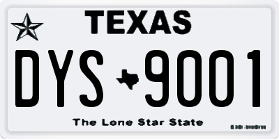TX license plate DYS9001