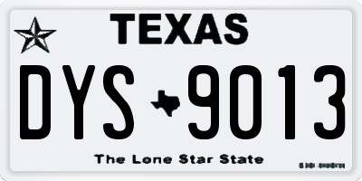 TX license plate DYS9013