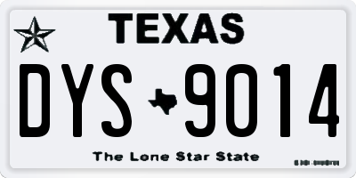 TX license plate DYS9014