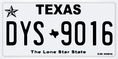 TX license plate DYS9016